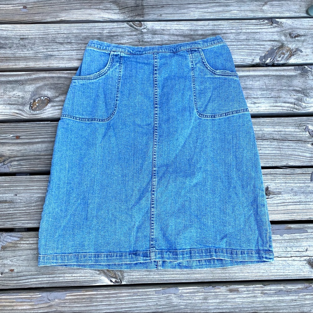 Denim Skirt Large w/ pockets Denim & Co.